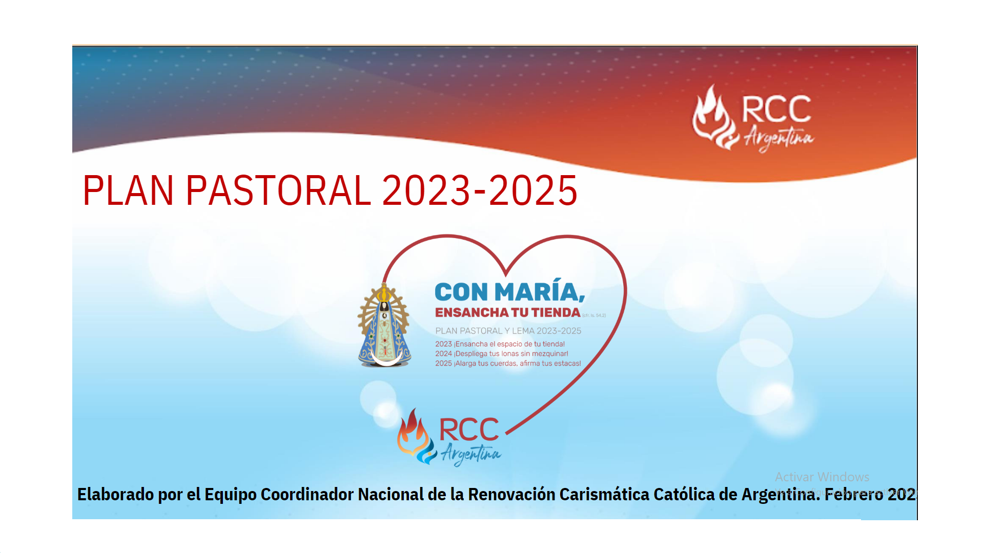 Plan Pastoral Y Lema 2023 2025 “renovación Carismática Católica Con María Ensancha Tu Tienda 